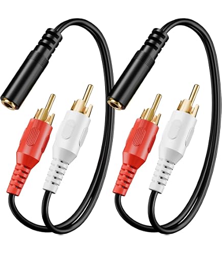 Amazon.com: 3.5mm to 2 RCA Audio Speaker Y Adapter Cable for